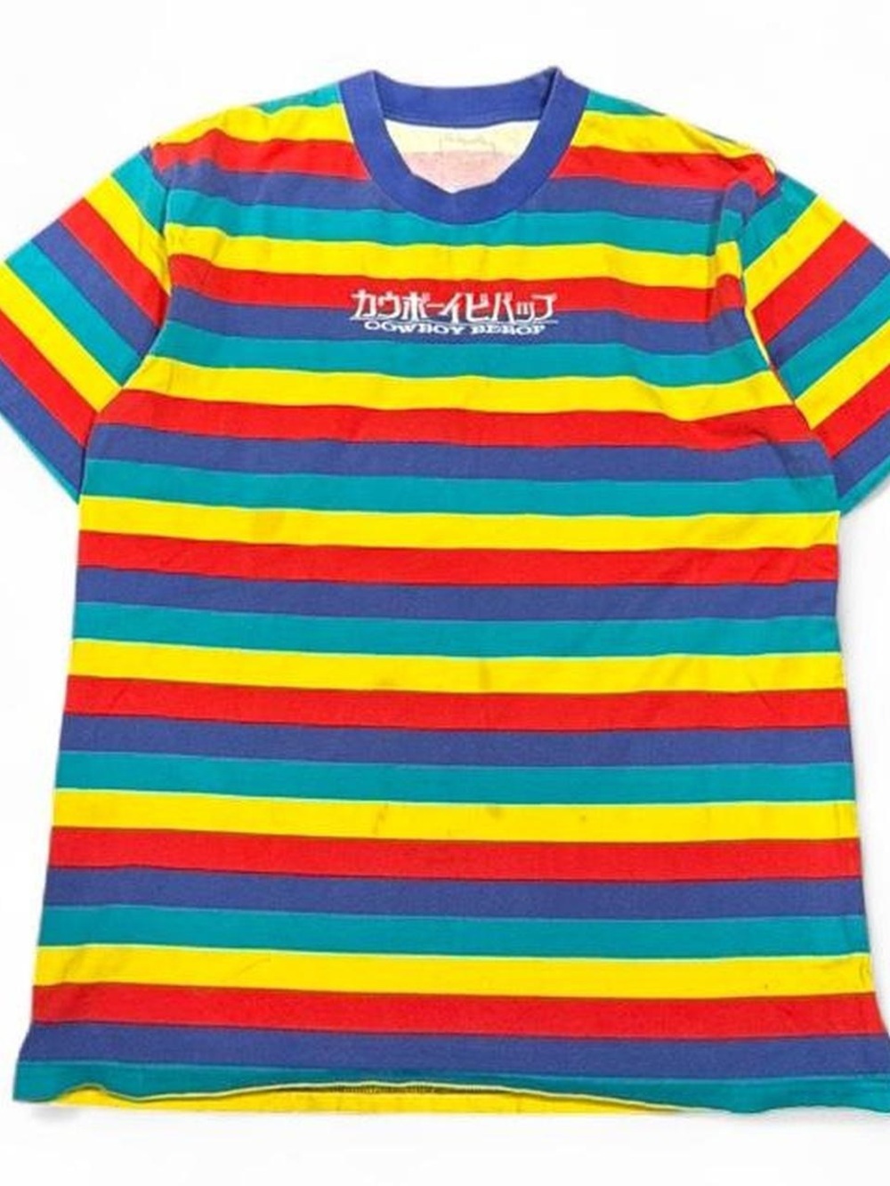 Dumbgood Cowboy Bebop Embroidered Striped Anime Tee